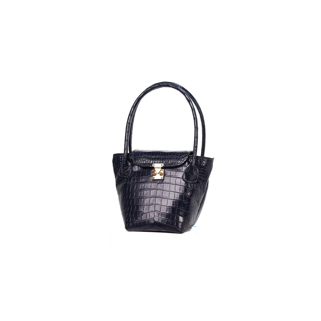 Isabella Navy Blue Crocodile