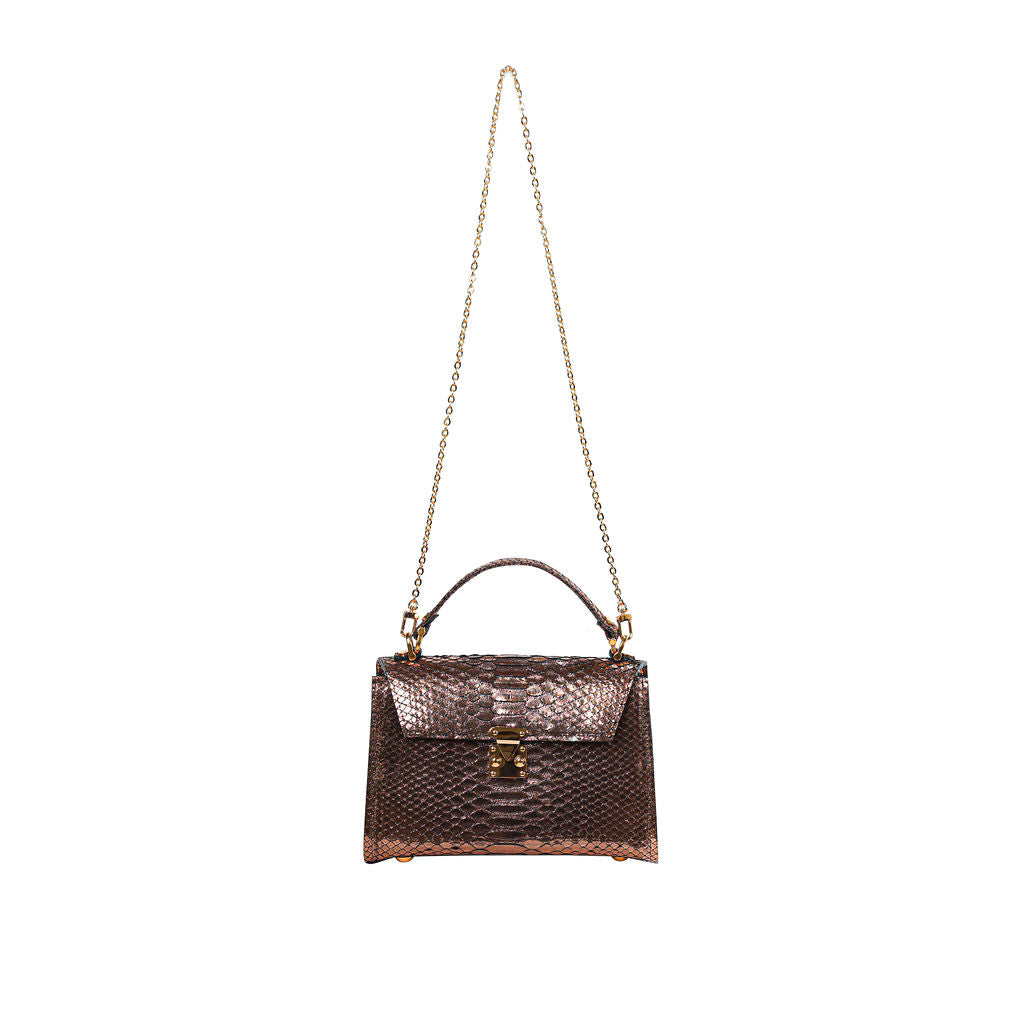 Gold Python Handbags Aya Metallic Gold Python Handbag – Luxurious Shine in Python – Arturo ...